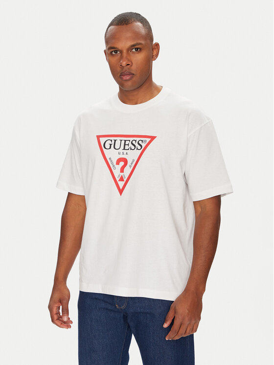 

Футболка оверсайз M4YI45 K8FQ4 Guess Jeans, белый