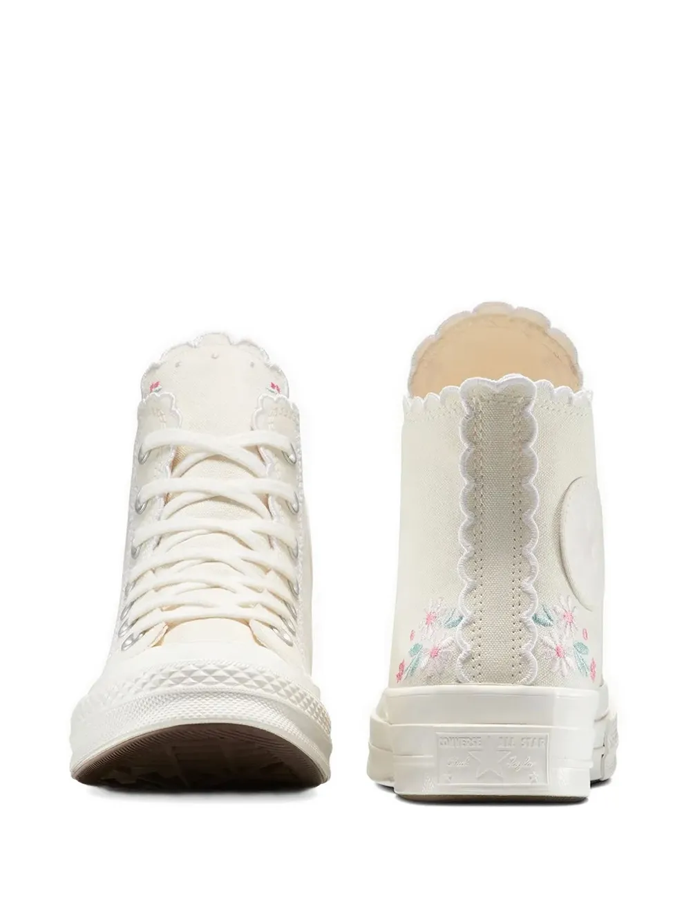 Кроссовки с вышитой кружевной отделкой Converse, белый — фото 3