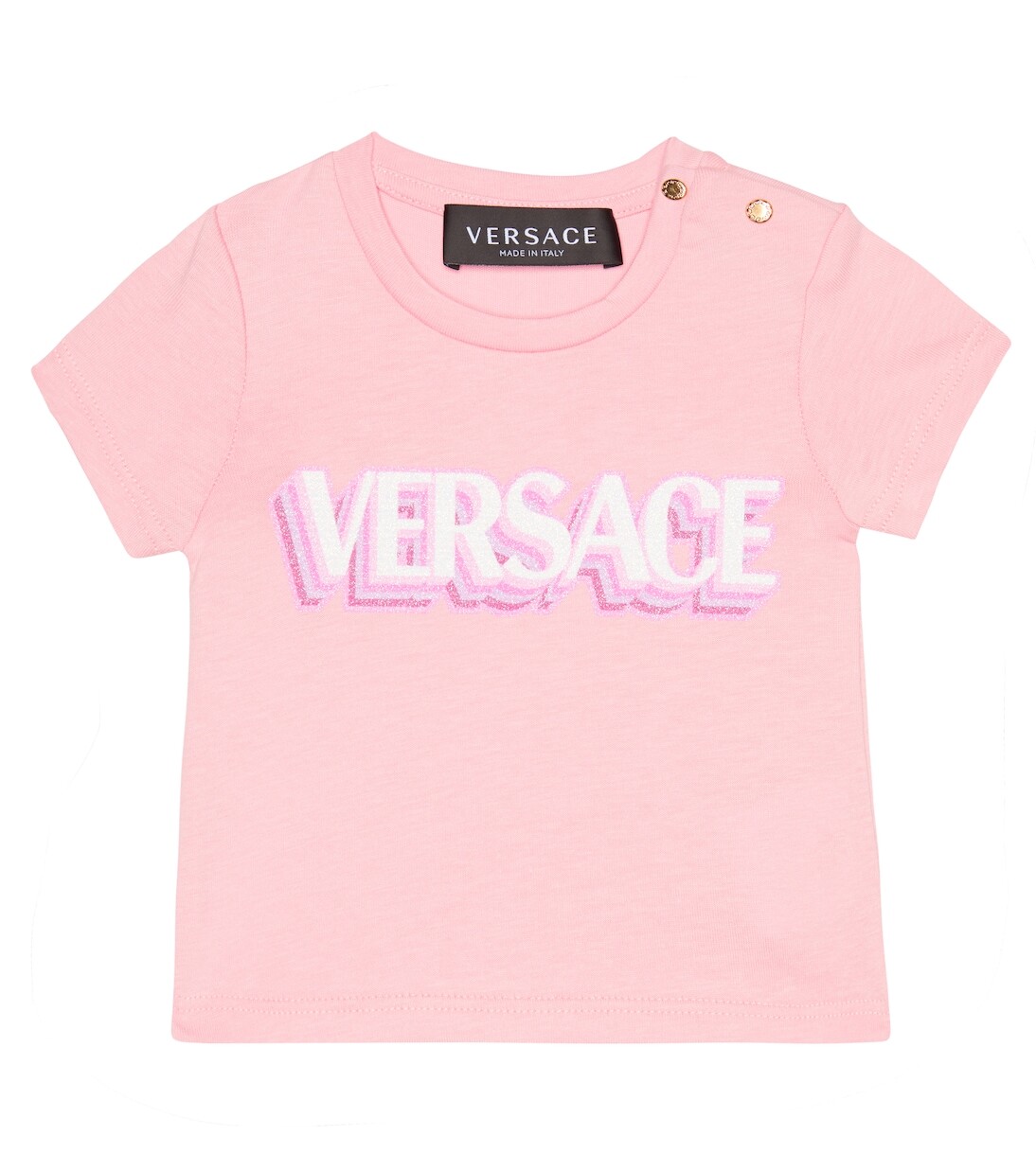 

Футболка из хлопкового джерси с логотипом baby Versace Kids, розовый