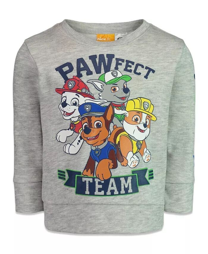 

Флисовый свитшот Paw Patrol Rubble Marshall Chase для малышей и больших детей Nickelodeon, серый