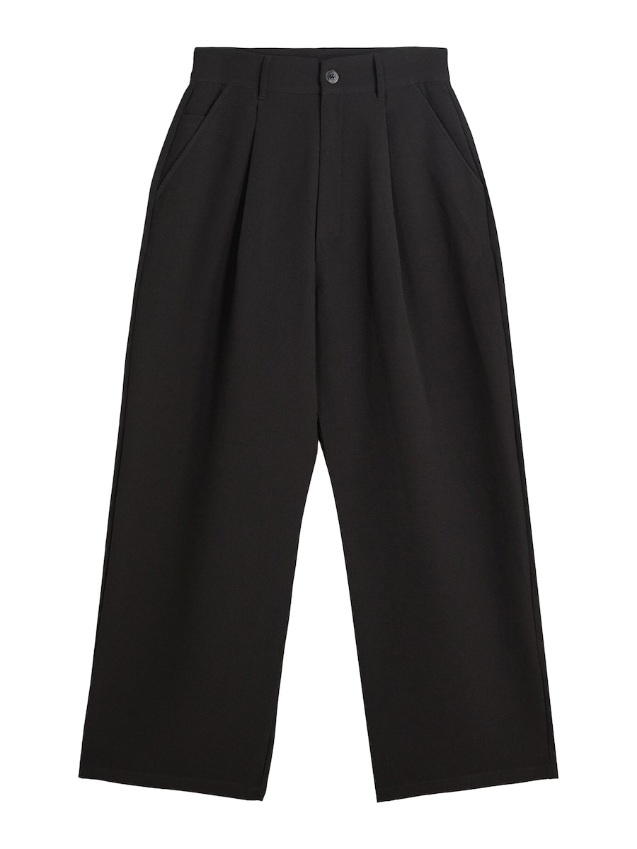 

Свободные брюки со складками спереди Bershka, черный