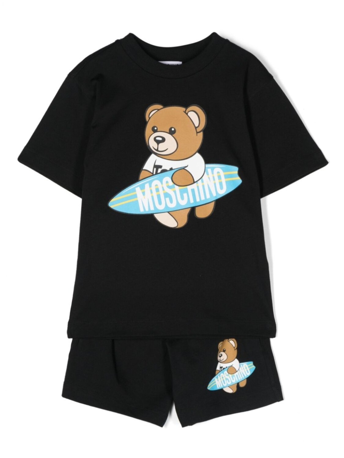 

Moschino Kids комплект из топа и шортов с принтом Teddy Bear, черный