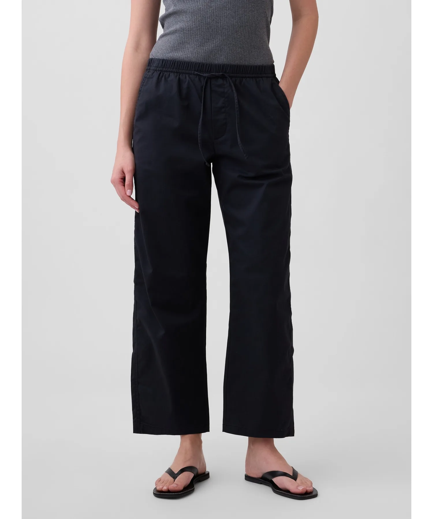 Женские брюки High Rise Easy Waist Barrel Khaki GAP чёрные