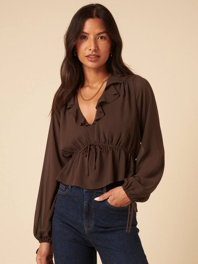 

Блузка с рюшами Arden Nobody's Child, Brown