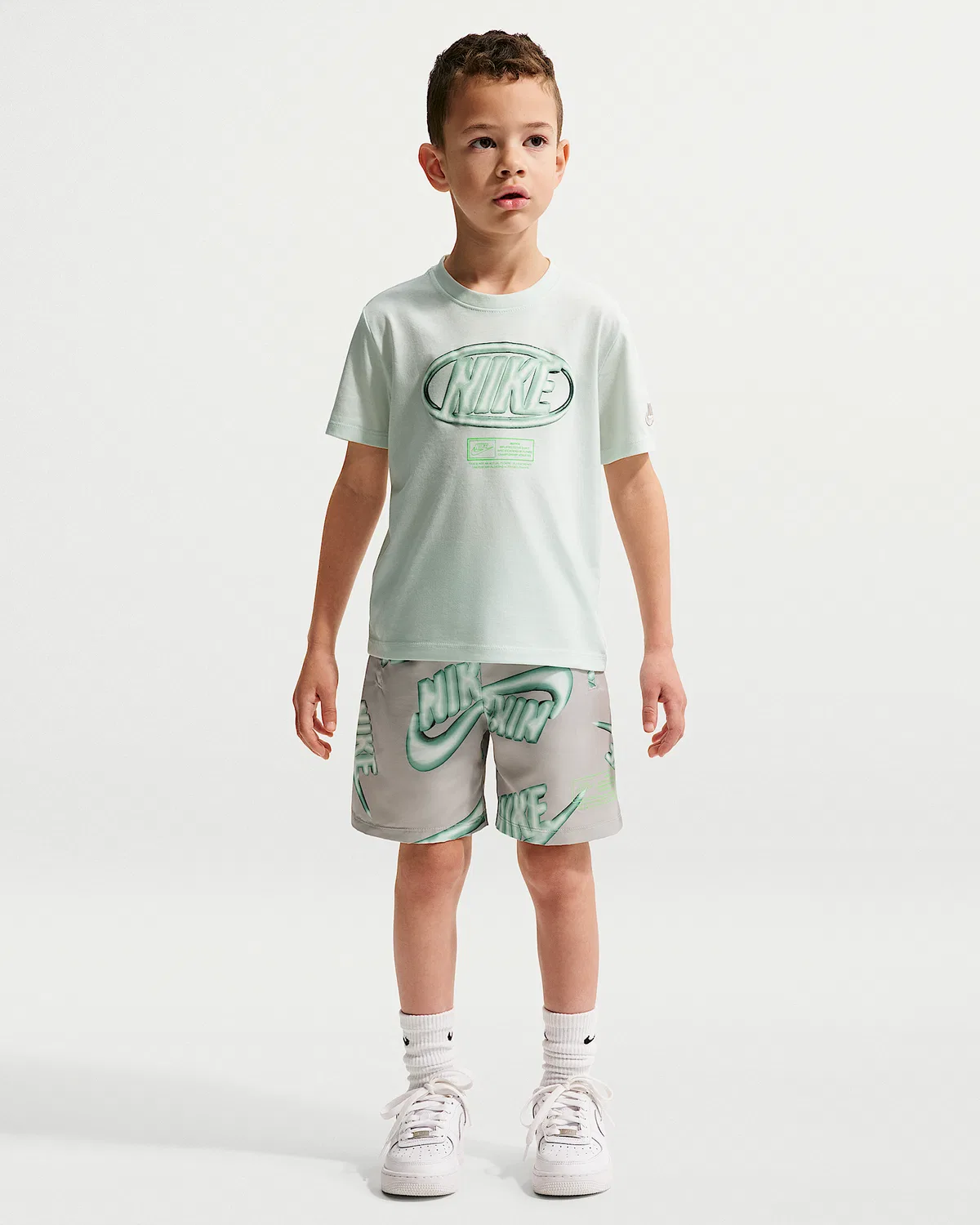 Детский набор из футболки и шорт Nike Sportswear Club Floatie, Spruce Fog