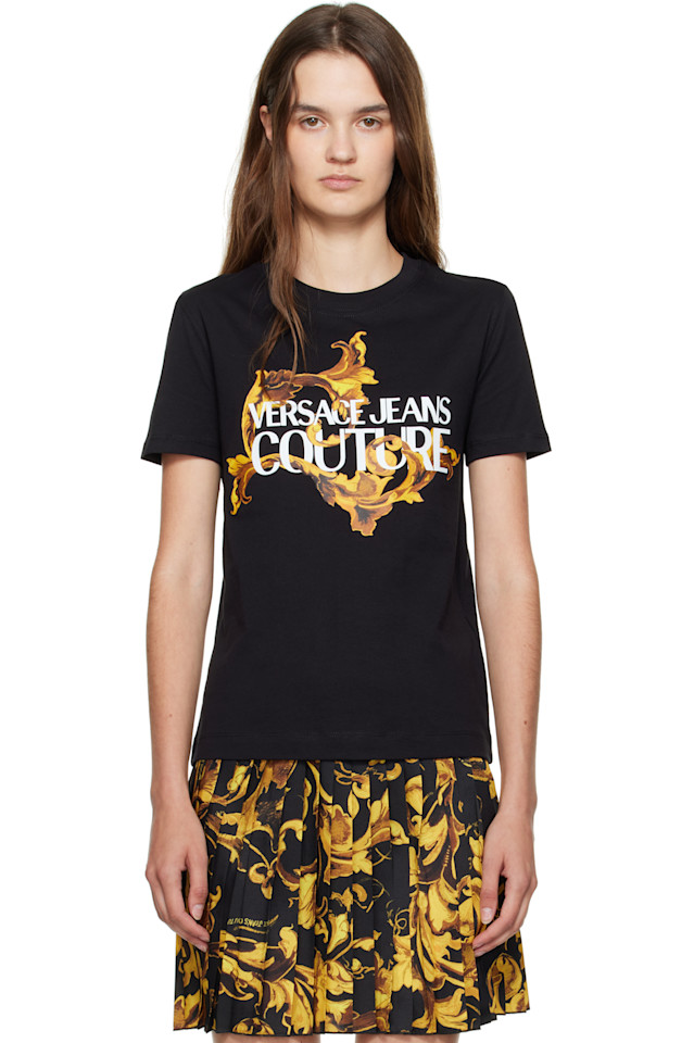 

Футболка из хлопкового джерси с принтом Versace Jeans Couture, мультиколор