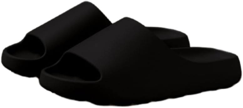 

Мужские шлепанцы HoaloX с толстой подошвой из ЭВА - и домашние тапочки с фиксацией, амортизирующей средней подошвой и рифленой подошвой для комфорта на весь день, черный