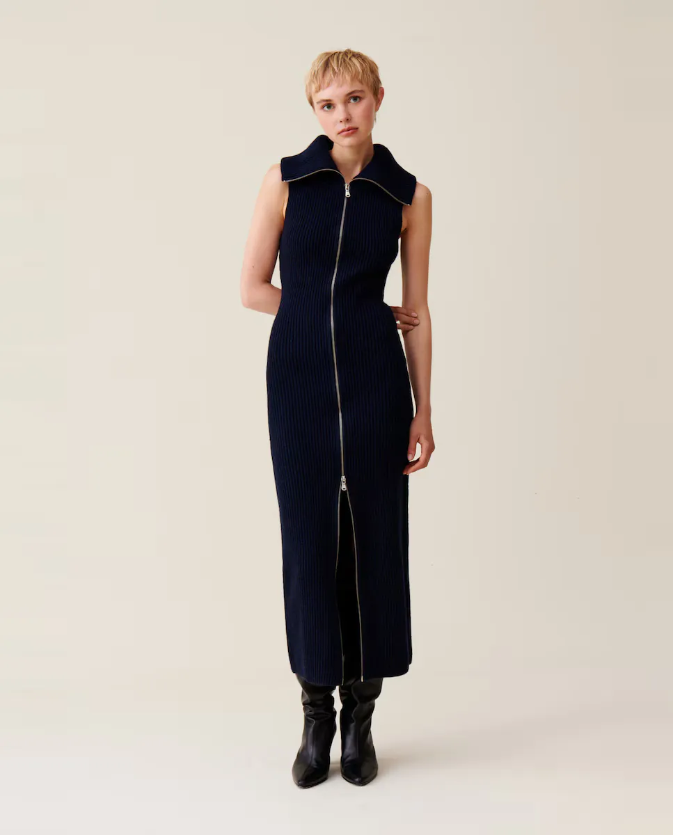 

Трикотажное платье на молнии Claudie Pierlot, синий