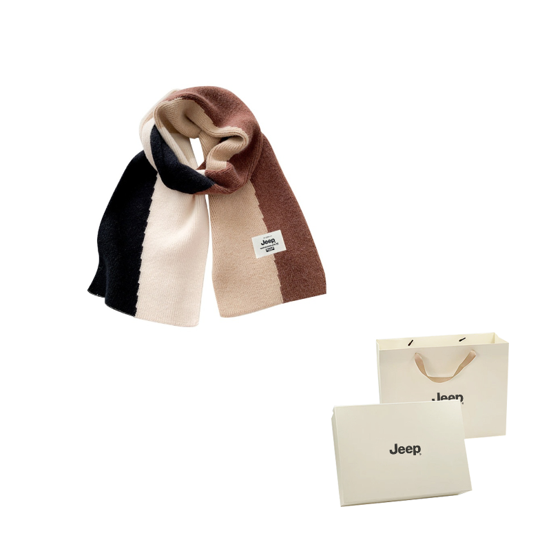 

Вязаный шарф Unisex Jeep, хаки coffee черный