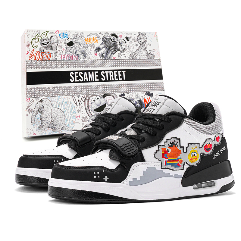 

SESAME STREET Утепленные баскетбольные кроссовки Mid-Top Unisex с амортизирующим износостойким покрытием Классический черно-белый, цвет Classic Black White