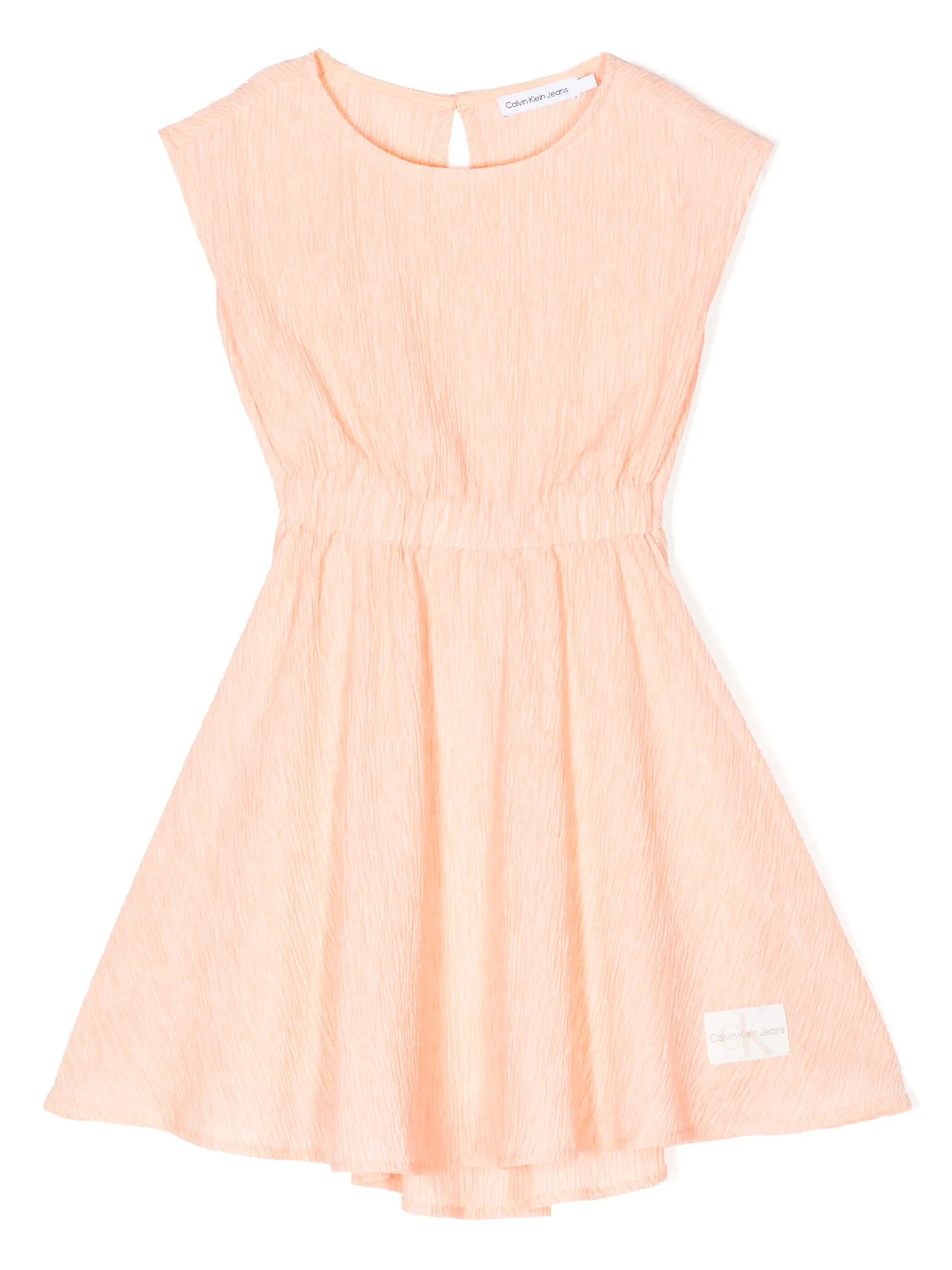 

Расклешенное платье с жатым эффектом Calvin Klein Kids, розовый