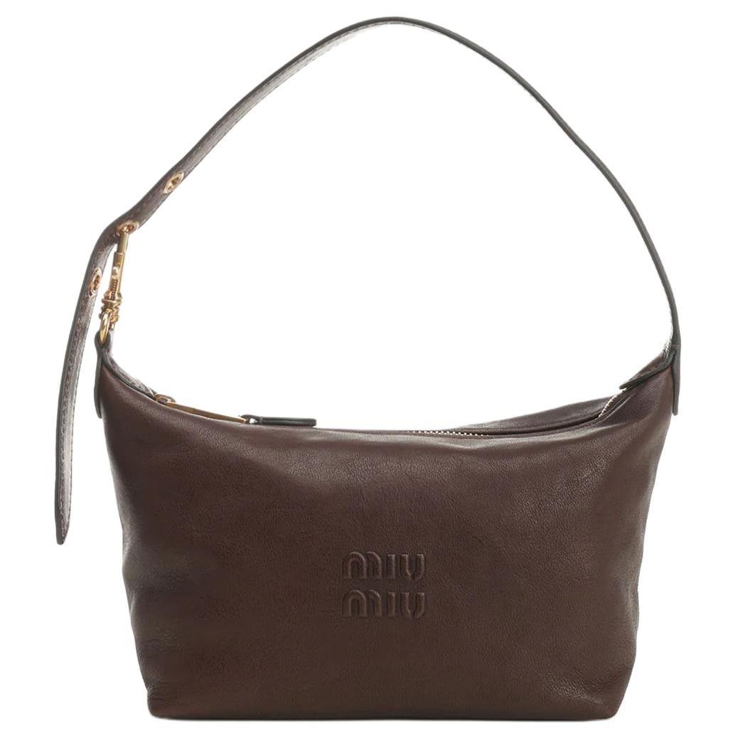 

MIU MIU Женская коричневая сумка через плечо из lambskin