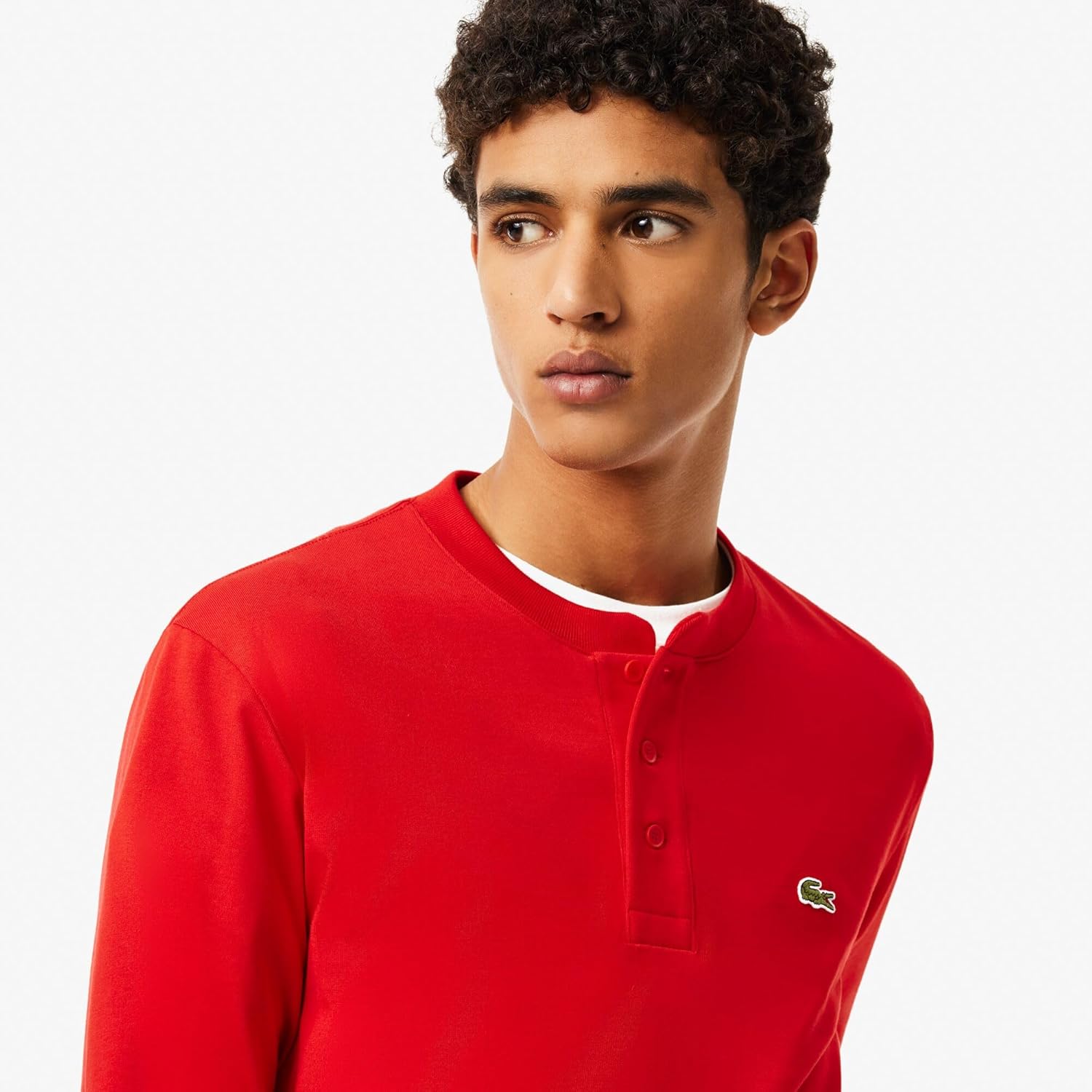 Мужская футболка с длинными рукавами из хлопкового трикотажа Lacoste, Red — фото 2