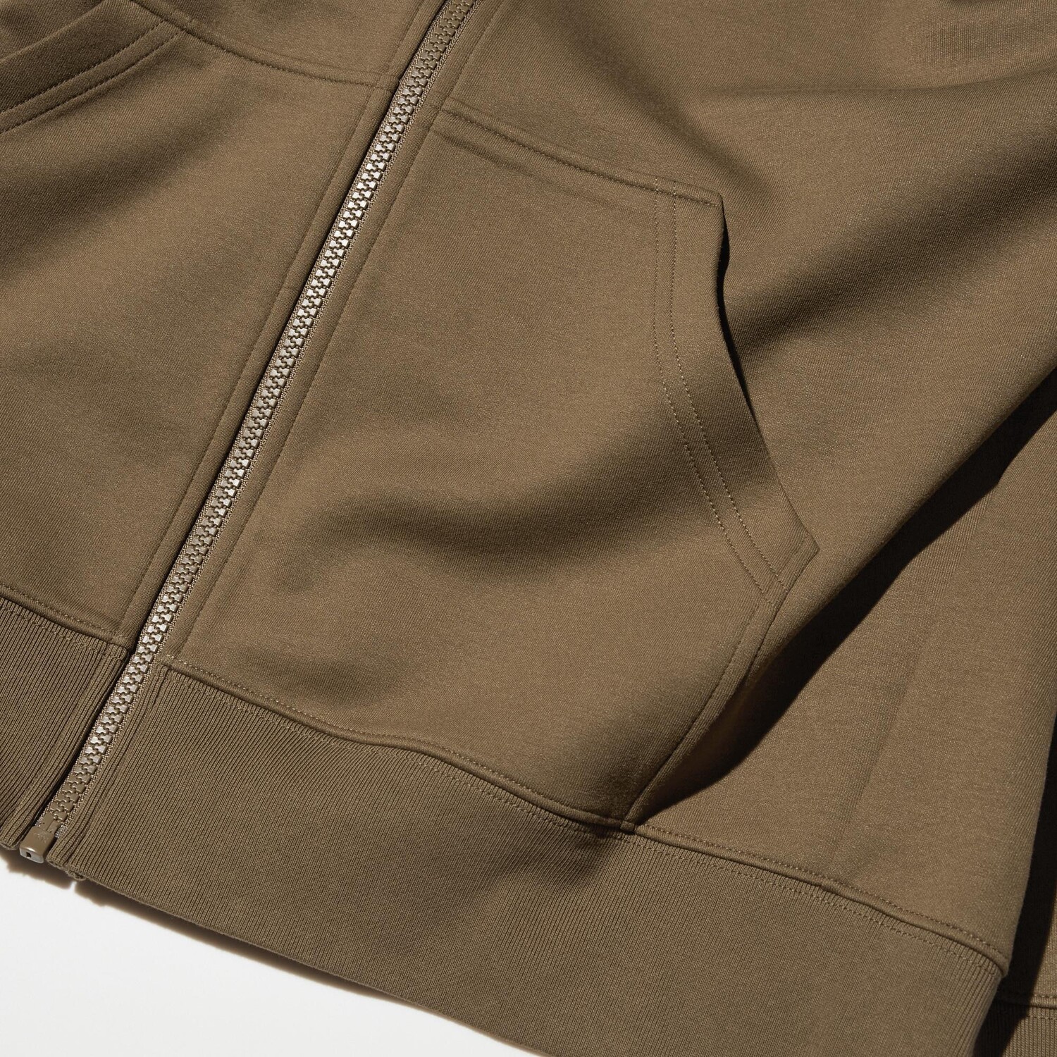 Толстовка DRY с капюшоном и молнией UNIQLO, оливковый — фото 3