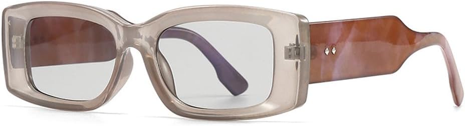 

Модные прямоугольные женские солнцезащитные очки класса люкс в стиле ретро, ​​конфетные цвета, прозрачный градиент; мужские солнцезащитные очки с широкими дужками и заклепками TKKTLLT, Grey Light Gray