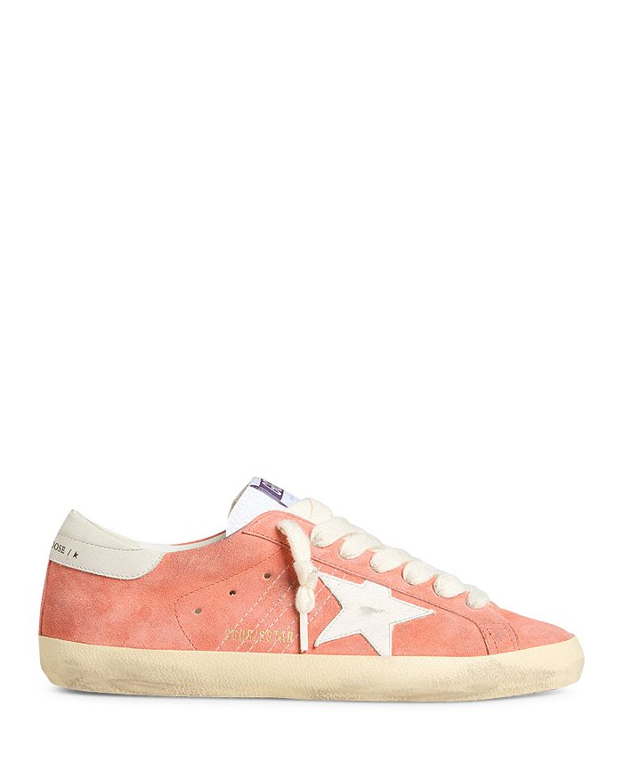 

Мужские кроссовки Super Star на шнуровке из замши Golden Goose, розовый
