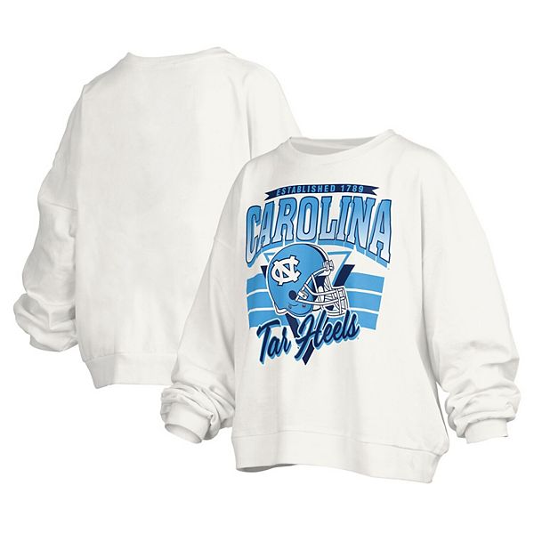 

Женский белый свитшот North Carolina Tar Heels Janice Retro Logo Oversized Pressbox