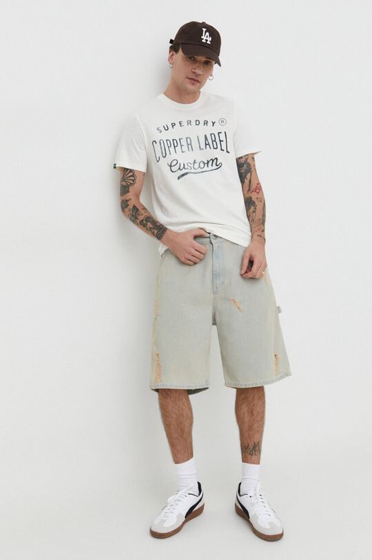 

Хлопковая футболка Superdry, бежевый