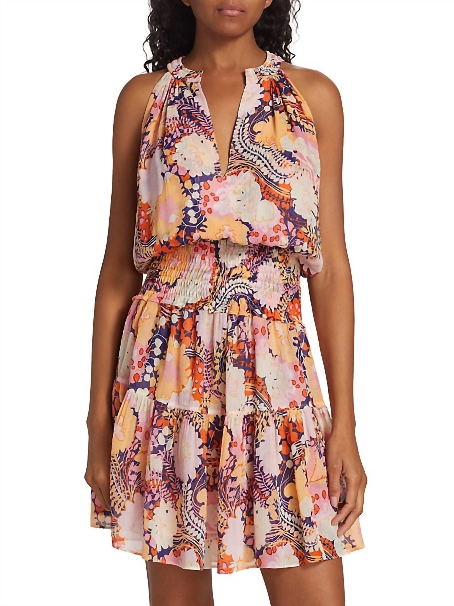 

Мини-платье Courtney Floral Silk в цвете Midnight Rose Multi A.L.C.
