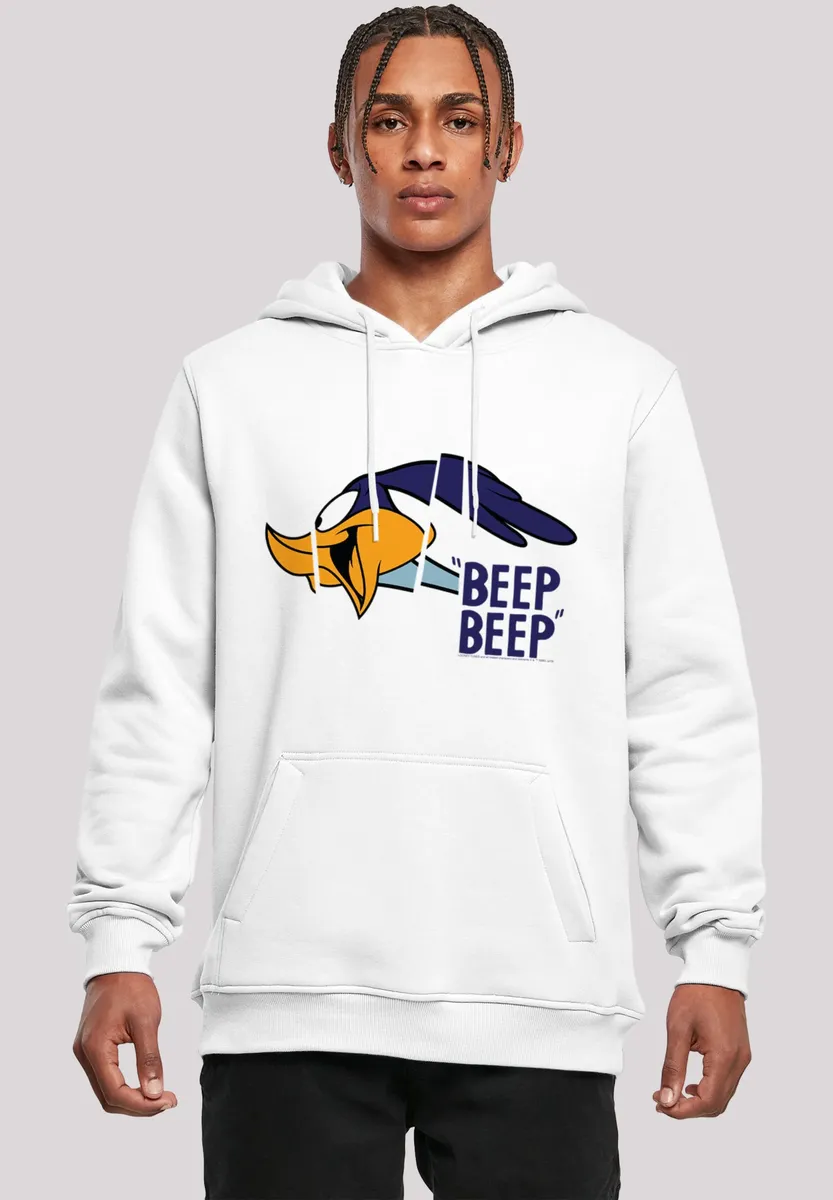 

F4NT4STIC Толстовка "Hoodie 'Looney Tunes Roadrunner Beep Beep'", мужская, премиум-мерч, приталенный крой, худи, с принтом, белый