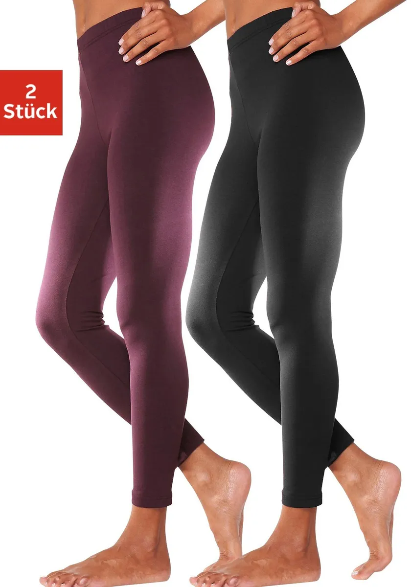 

Леггинсы Vivance active (2 шт.), с эластичным поясом, домашняя одежда, черный
