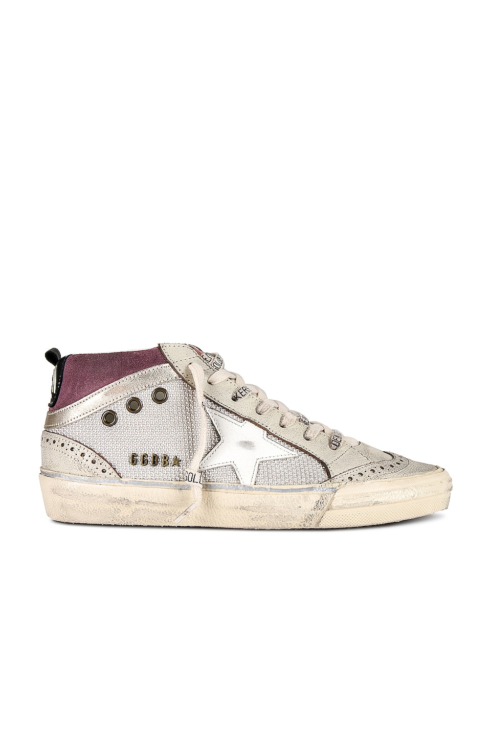 

Кроссовки Golden Goose Mid Star, цвет Silver, Violet, White, White Ecru, & Platinum, Серебристый, Кроссовки Golden Goose Mid Star, цвет Silver, Violet, White, White Ecru, & Platinum