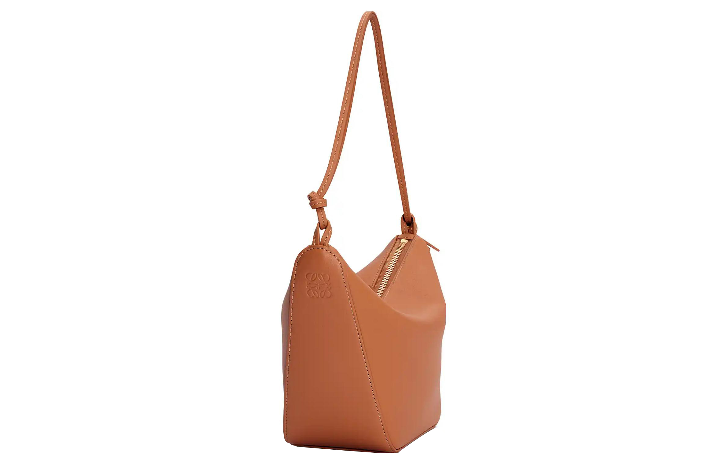 LOEWE Хобо из воловьей кожи мини для женщин бежевый — фото 3