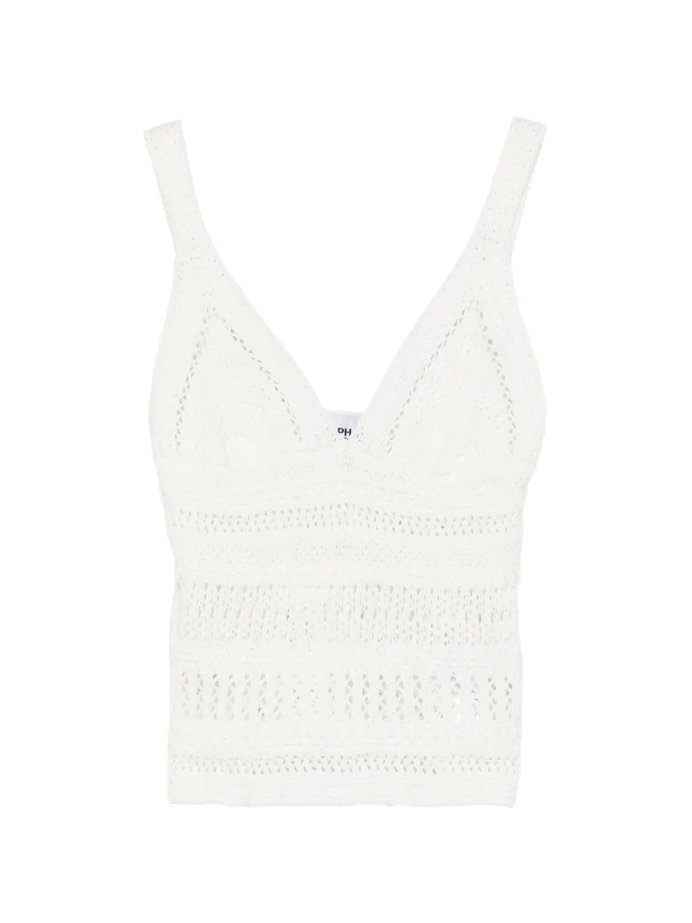 

Вязаный топ с V-образным вырезом Alpha Studio, белый