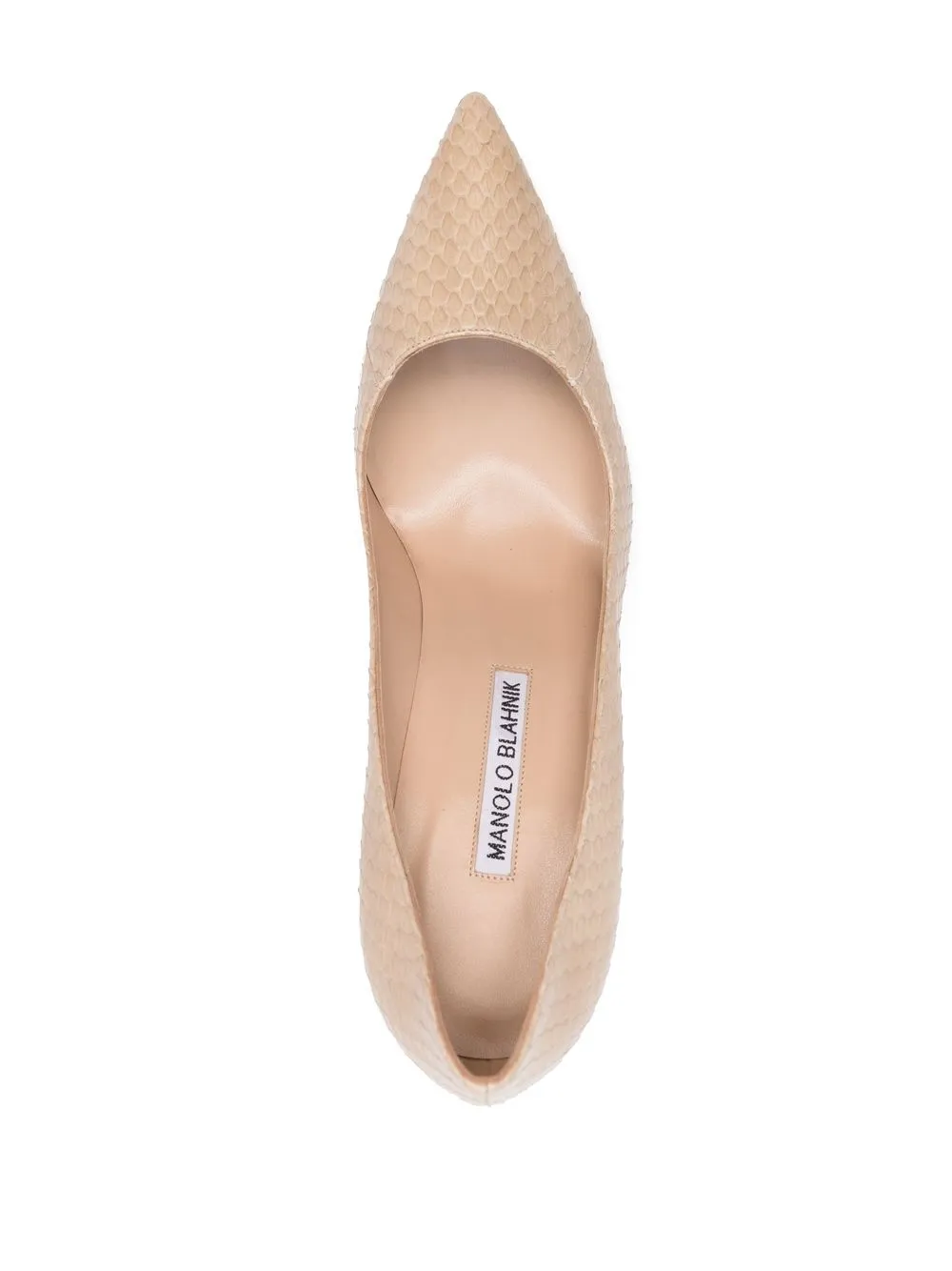 Туфли с острым носком из змеиной кожи Manolo Blahnik, нейтральный — фото 4