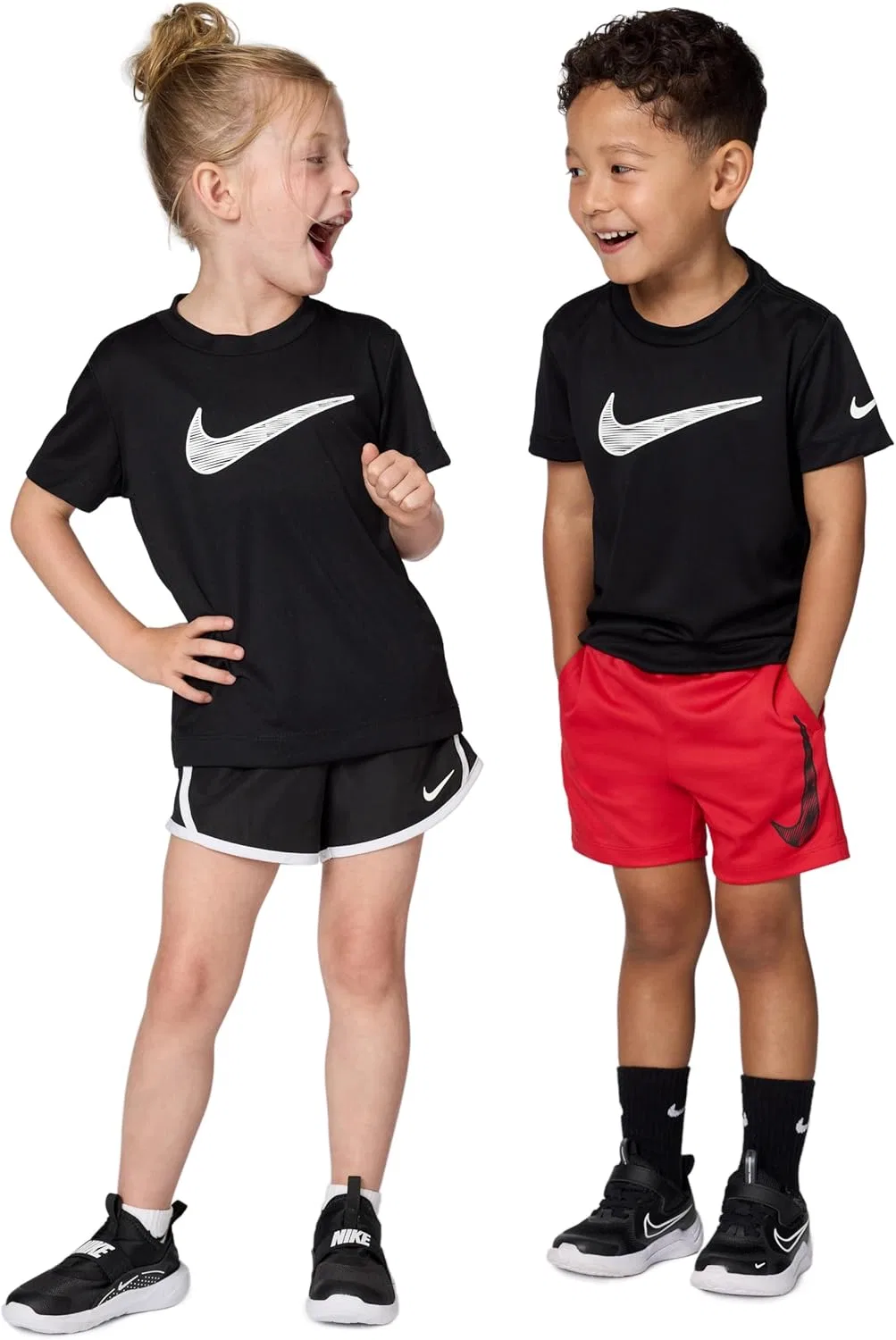 Футболка Dri-FIT Nike Kids' Trophy23 с большим логотипом, Black/Black/White