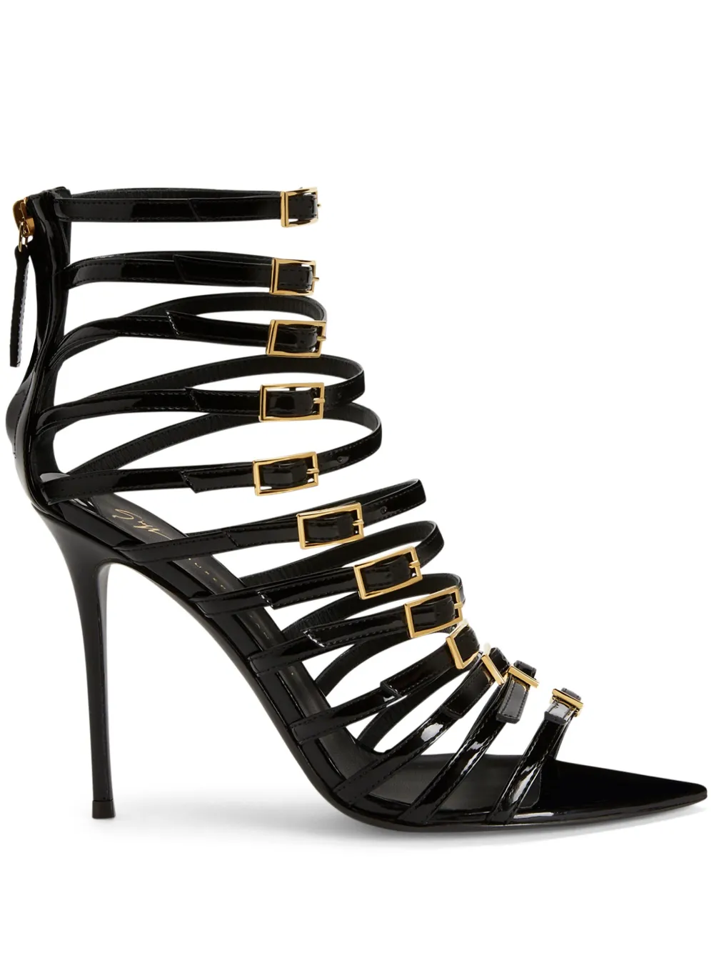 Босоножки Intriigo Punk 105 с ремешками Giuseppe Zanotti, черный