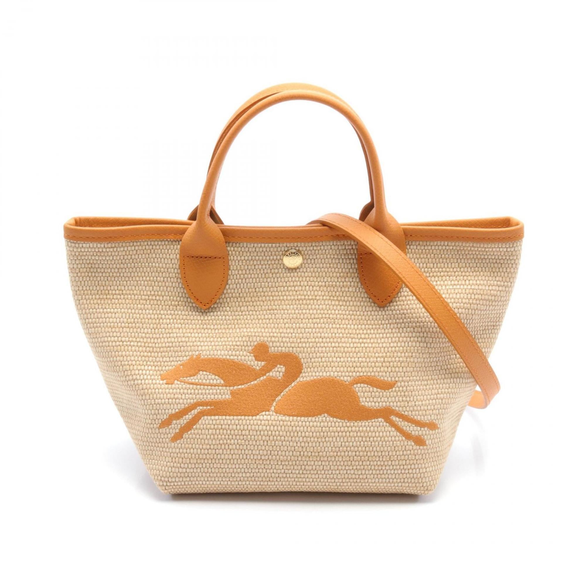 

Сумка Longchamp из соломенной кожи, бежевый/оранжевый