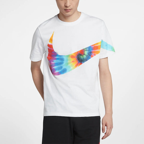 Футболка sportswear big swoosh tee hook white bottom color hook short sleeve male Nike, белый — фото 2