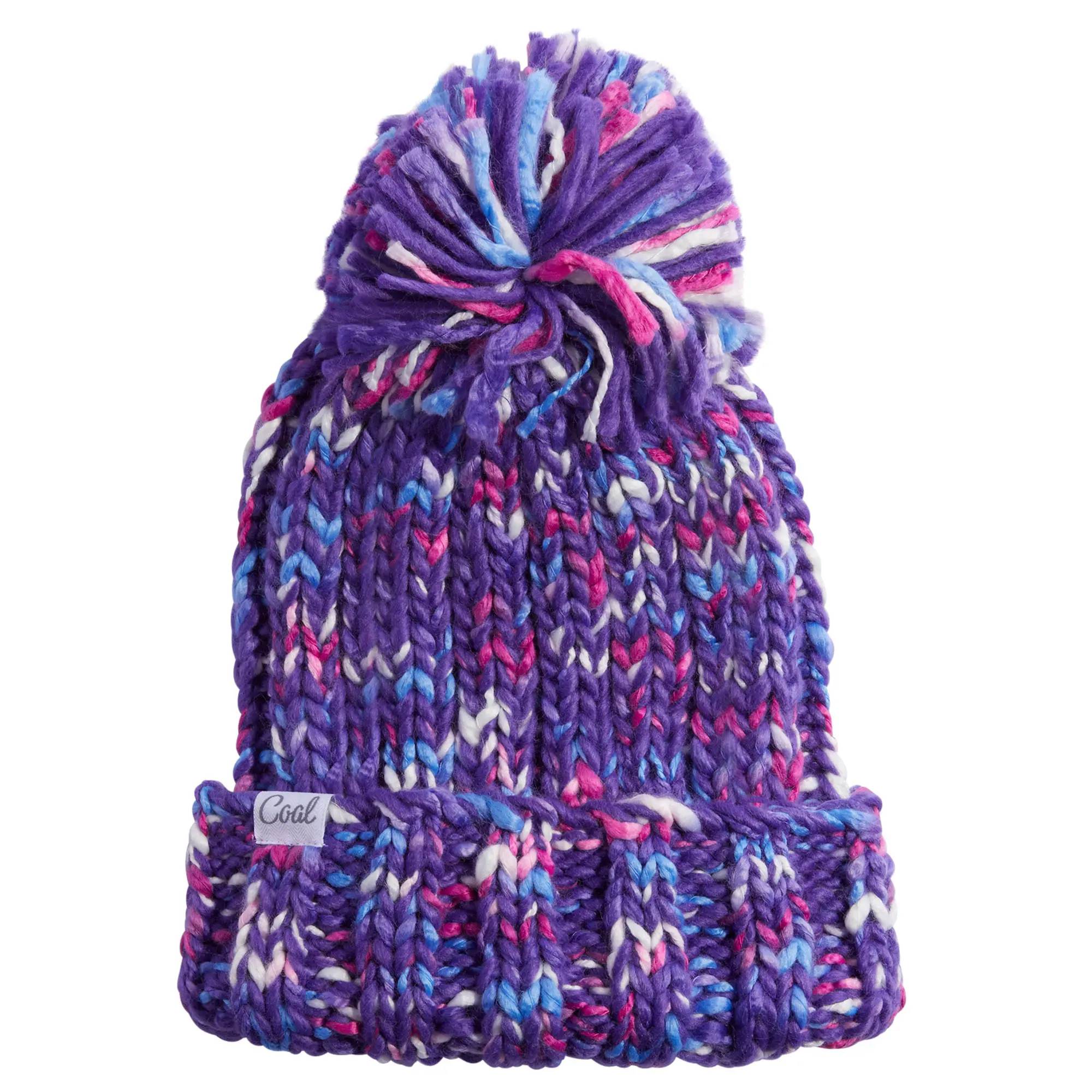 

Женская объемная шапка-бини Opal Space Dye с помпоном Coal, Purple