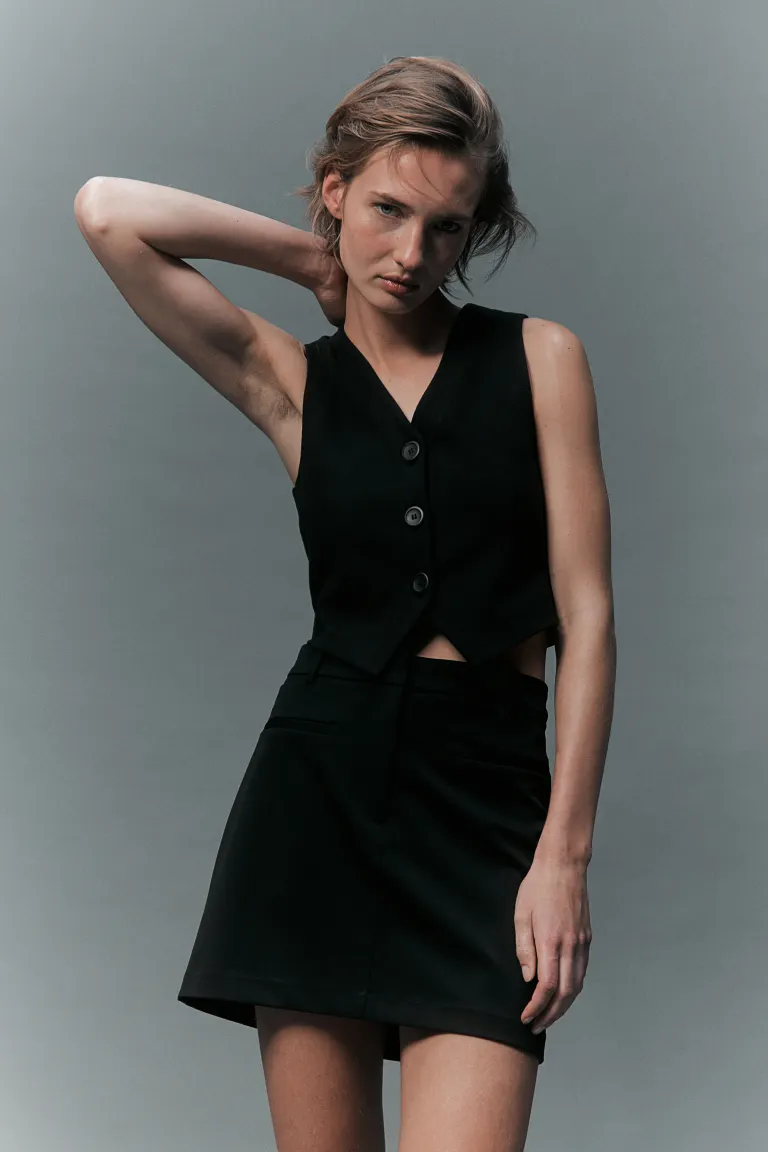 

Саржевая юбка H&M, черный