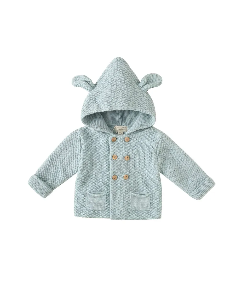 

Детская куртка с капюшоном и ушками зеленого цвета Dadati