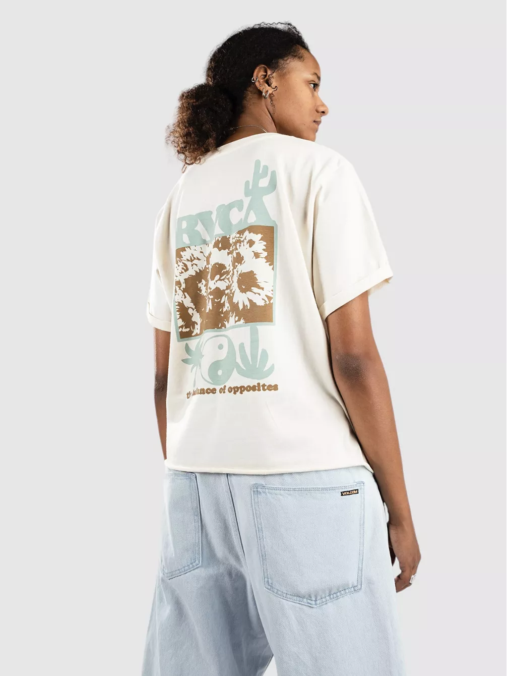 

Футболка с открытыми манжетами сзади Rvca, белый