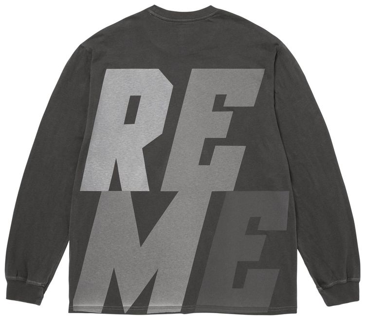Светоотражающая футболка с длинными рукавами Supreme, черная — фото 2