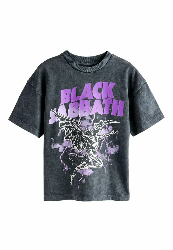 Футболка с принтом музыкальной группы Next, Black Washed Sabbath