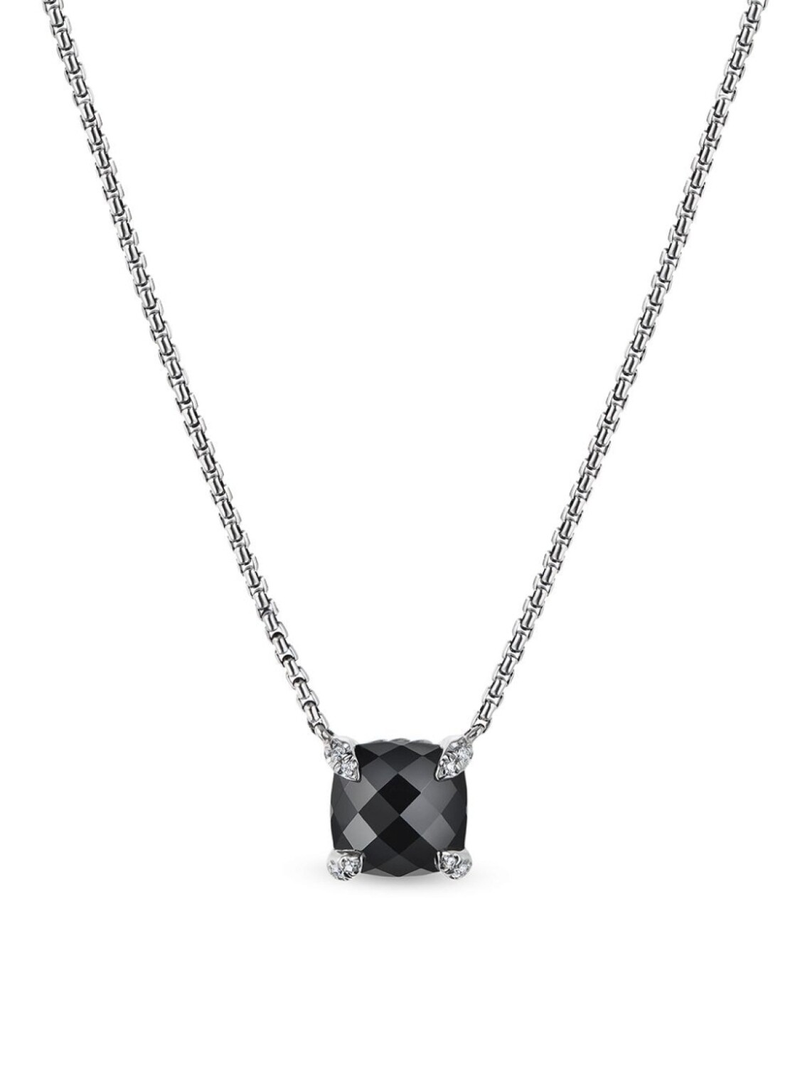 

Серебряное колье Petite Chatelaine с ониксом и бриллиантами David Yurman, черный