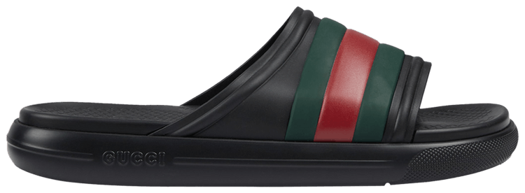 

Сандалии Gucci Web Slide Sandal 'Black Green Red', черный