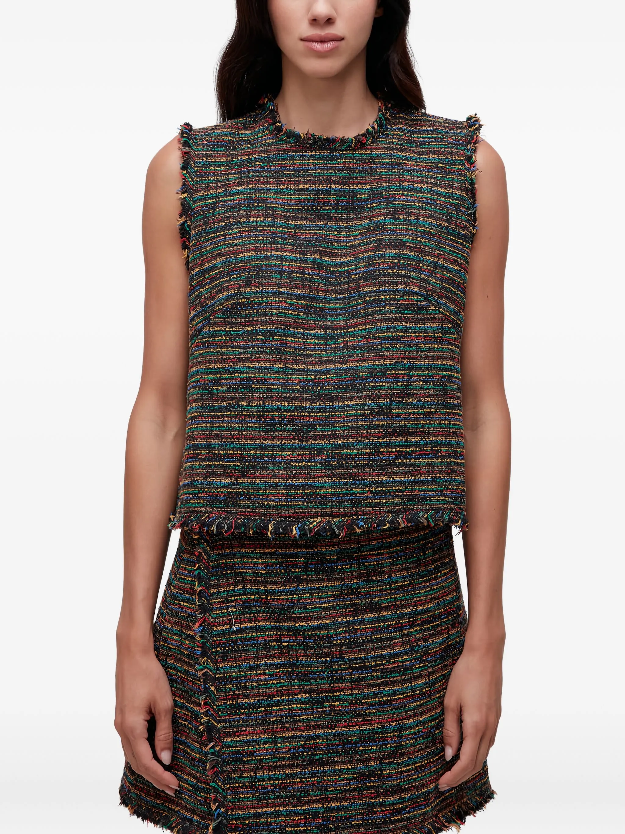 

Твидовый топ с бахромой Osklen, черный