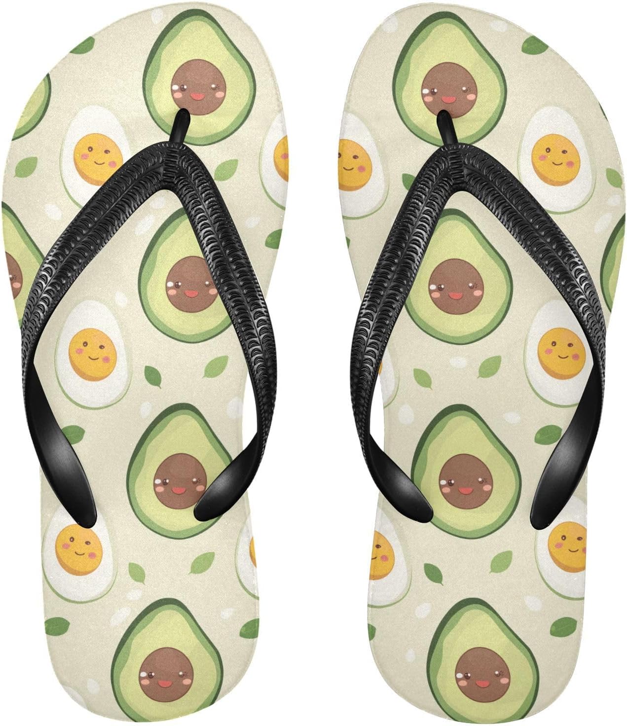 

Шлепанцы SPRIPORT Avocados Eggs Slim для женщин и мужчин, удобные повседневные сандалии-вьетнамки с нескользящей резиновой подошвой, для прогулок на пляже летом, Multicoloured