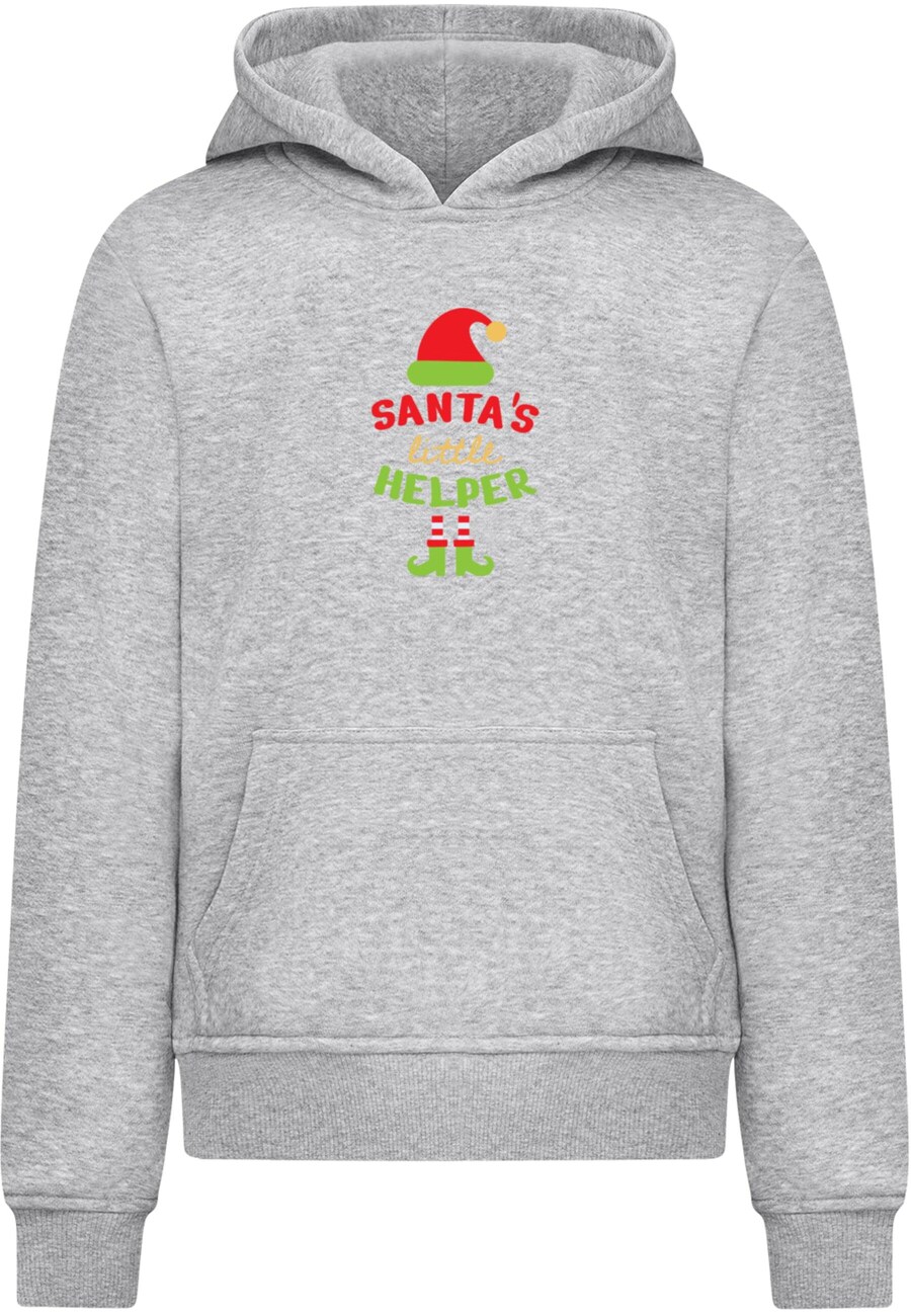 

Толстовка Merchcode Christmas Santa´s Little Helper, пятнистый серый