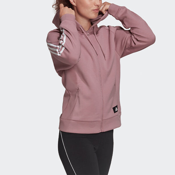 Куртка w fi 3s fz reg спортивная куртка с капюшоном фиолетовая Adidas, фиолетовый — фото 4