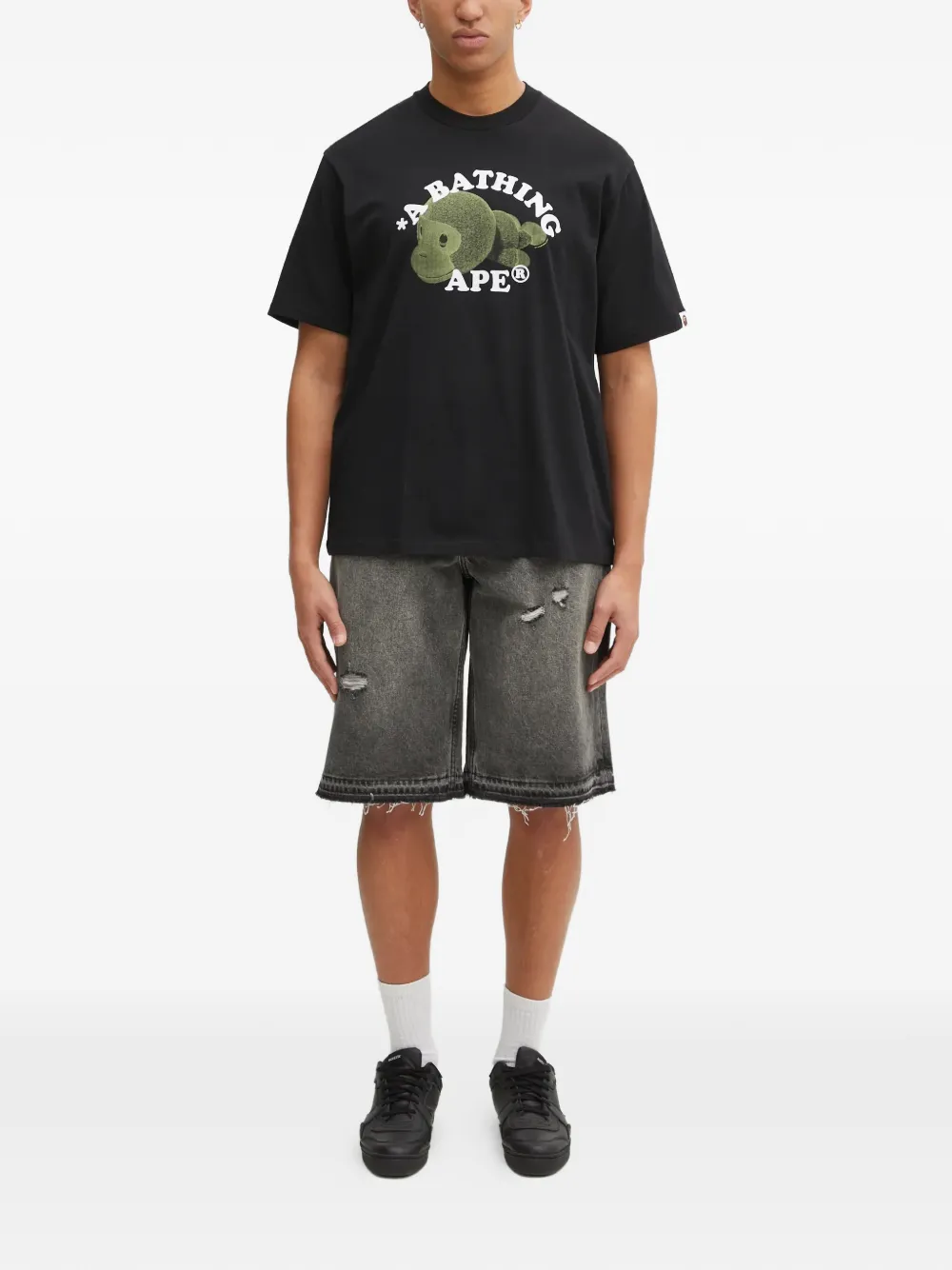 

Футболка milo с графическим принтом в стиле колледжа A BATHING APE, черный