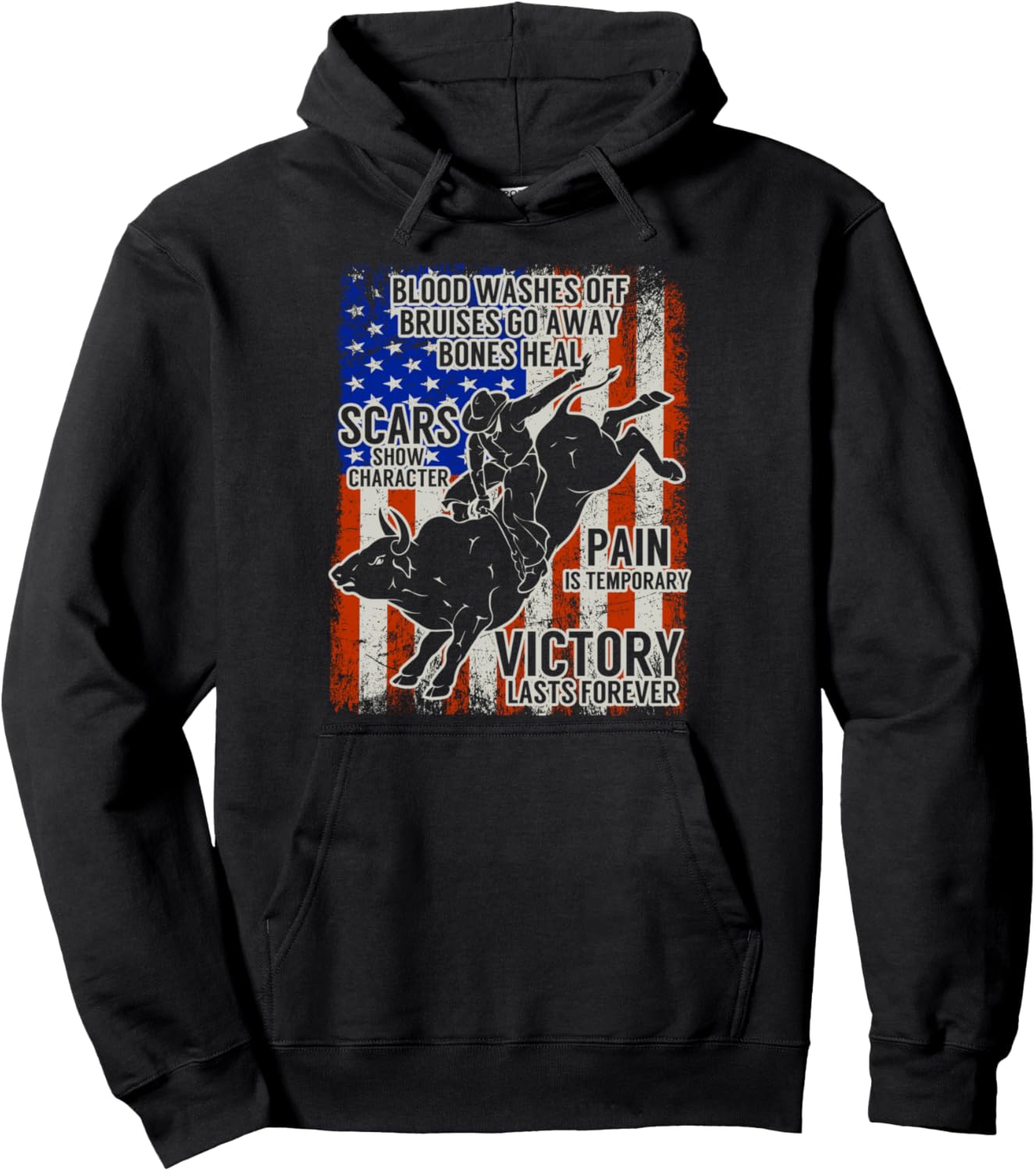 

Винтажная толстовка в стиле вестерн с изображением родео на быках, техасского ранчо, американского ковбоя Usa Bull Riding And American Rodeo Gifts, черный