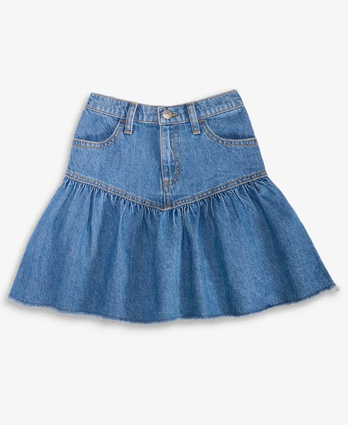 

Юбка из хлопкового денима индиго с рюшами для девочек Little & Big Girls Epic Threads, синий