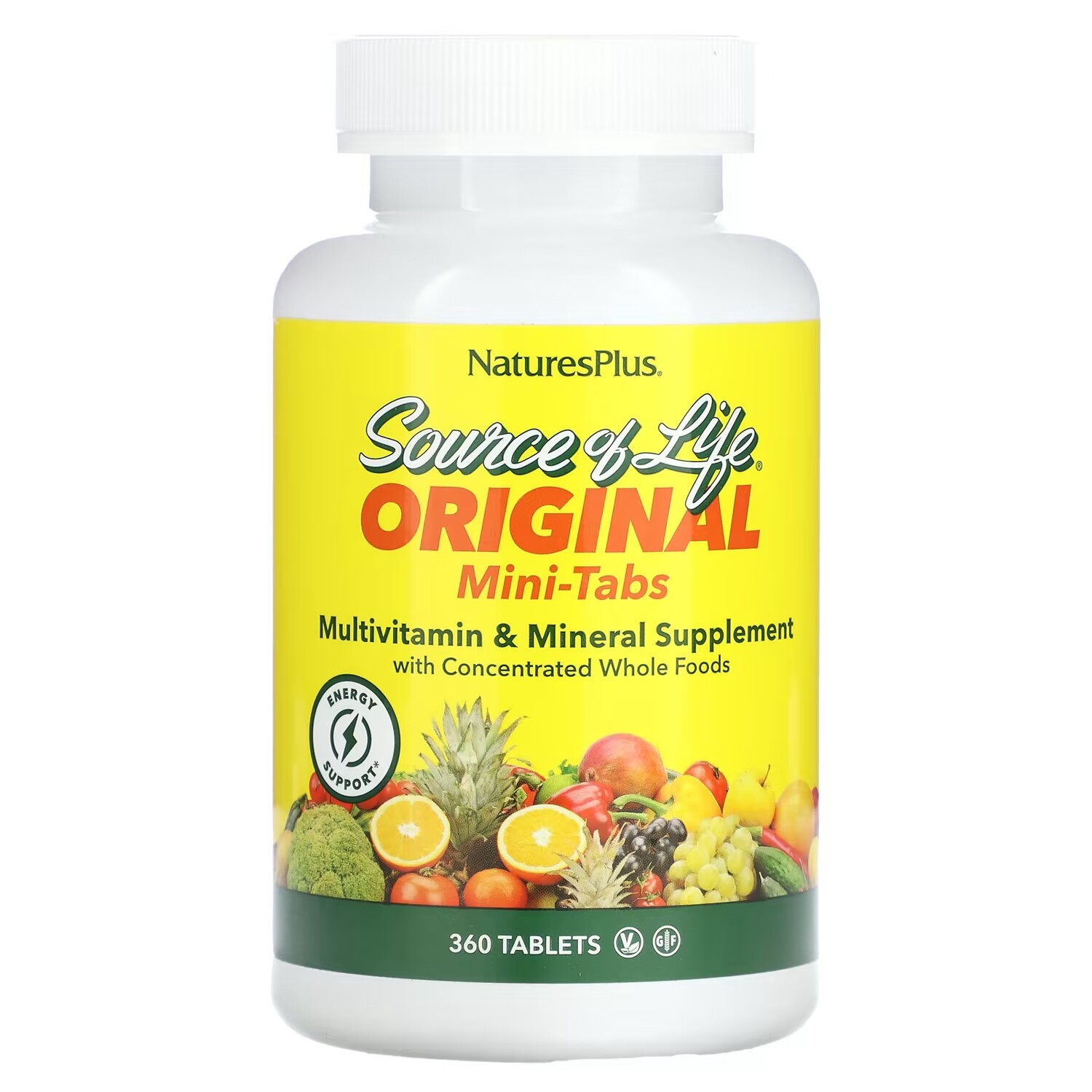 

Мультивитаминная и минеральная добавка NaturesPlus Source of Life Original Mini-Tabs, 360 таблеток