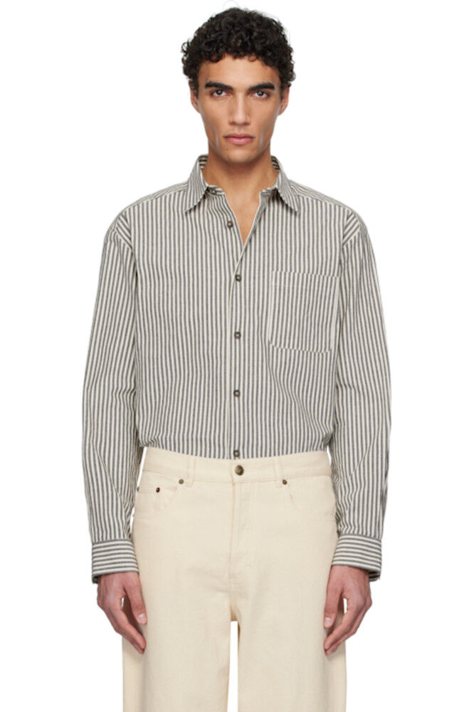 

Черная и кремовая рубашка Malo Overshirt A.P.C.